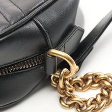 GUCCI GG MARMONT CHAIN SHOULDER BAG LEATHER BLACK