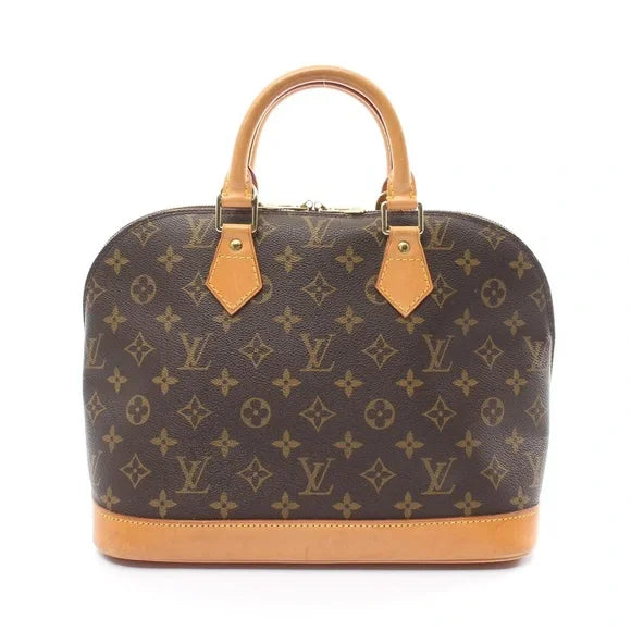 LOUIS VUITTON ALMA PM MONOGRAM HANDBAG PVC LEATHER BROWN