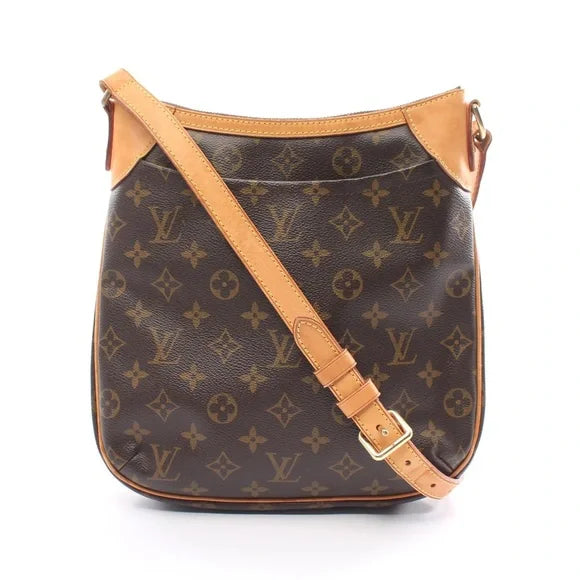 LOUIS VUITTON ODEON PM MONOGRAM SHOULDER BAG PVC LEATHER BROWN