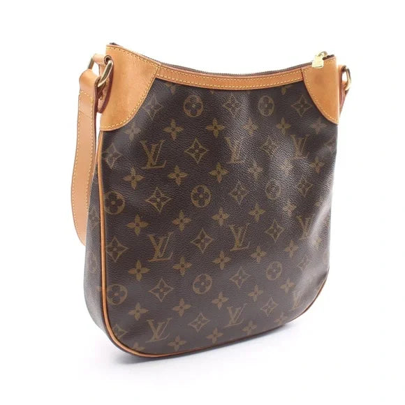 LOUIS VUITTON ODEON PM MONOGRAM SHOULDER BAG PVC LEATHER BROWN