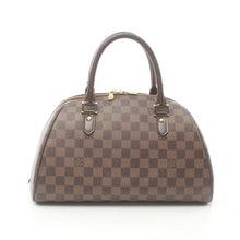 LOUIS VUITTON RIVERA MM DAMIER EBENE HANDBAG PVC LEATHER BROWN