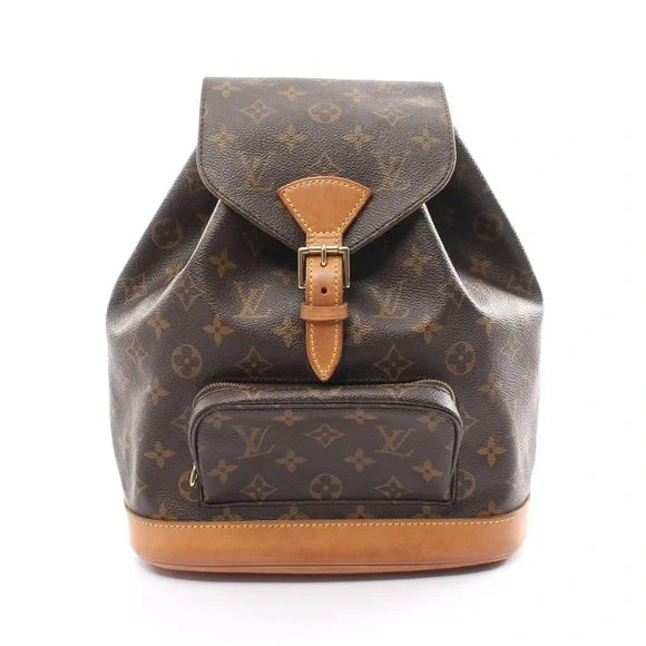 Louis Vuitton Montsouris MM Monogram Backpack Rucksack PVC Leather Brown