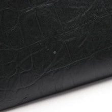 SAINT LAURENT PARIS MONOGRAM CLUTCH BAG LEATHER BLACK CROC EMBOSSED