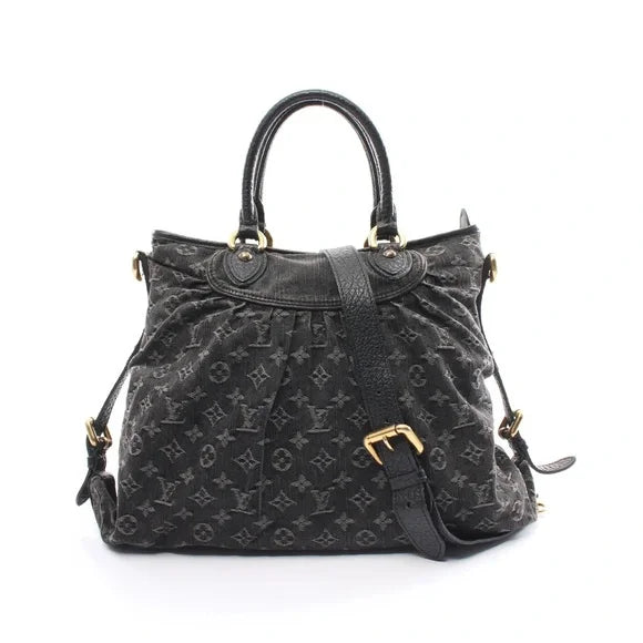 LOUIS VUITTON Denim Neo Cabby MM Black